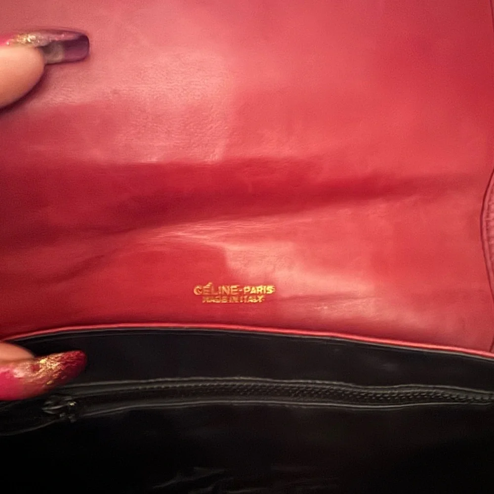 Celine vintage Red Quilted Leather Bag with COA - Picture 14 of 17